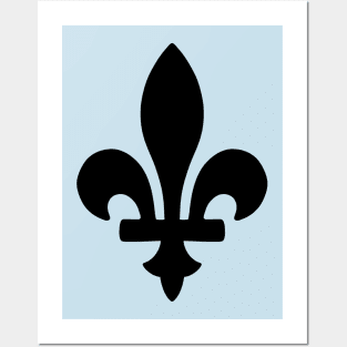 Fleur de lis plain BLACK Posters and Art